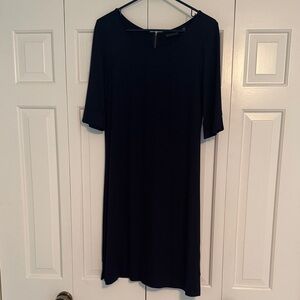 Adrienne Vittadini Classic navy blue short sleeve dress.